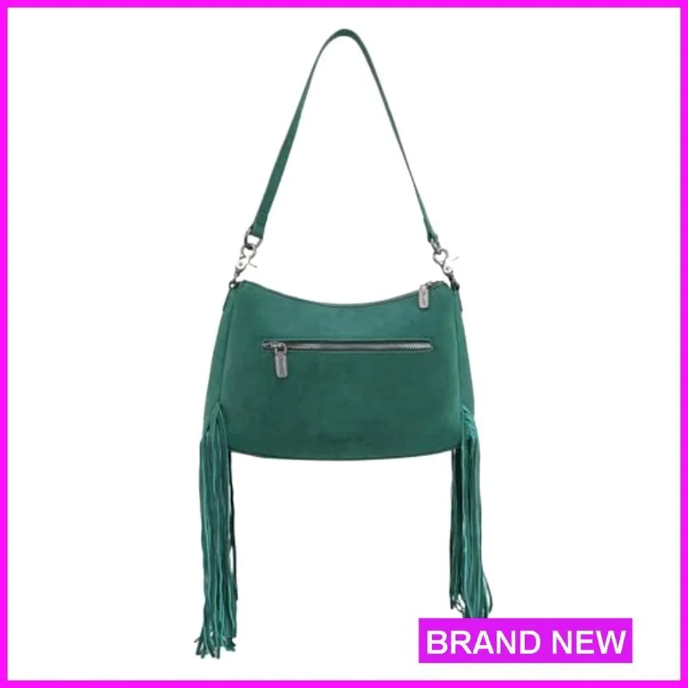 Fringe Western Hobo Shoulder Bag Vegan Suede Tassel Crossbody Purse